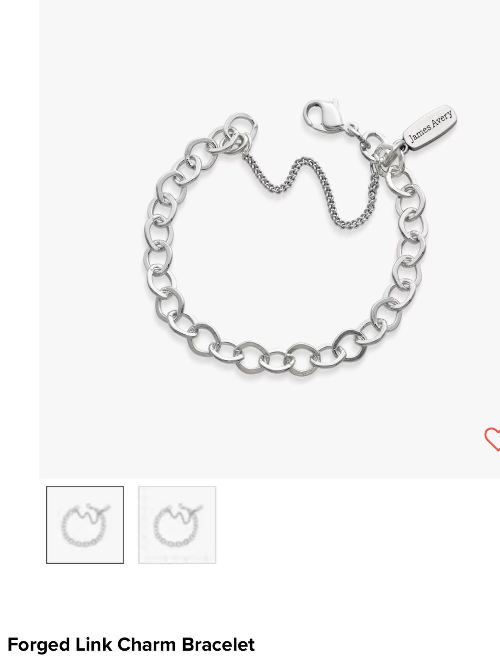 Forged link charm bracelet